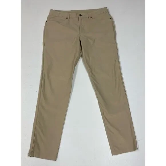 Men Lululemon ABC Slim Fit Utilitech 5-Pocket performance khaki chino pants, 34 - Picture 1 of 7